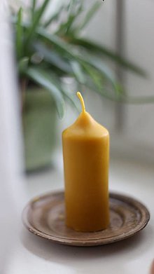 Sviečky - Sviečka zo včelieho vosku - valec malý - 16509287_