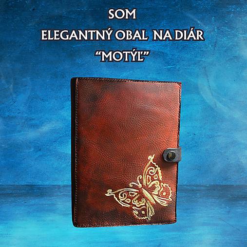 Papiernictvo - Kožený obal na knihu - MOTÝĽ - 16511286_