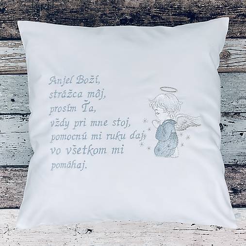 Úžitkový textil - Vyšívaný vankúš s modlitbou 2 - 16512847_