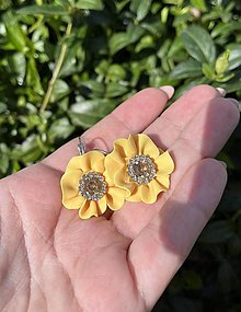Náušnice - *Yellow rosses crystal* - 16512206_