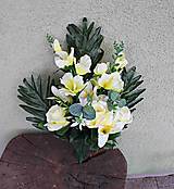 Dušičky - podlhovastá kytica na hrob, žltá 60cm - dekorácia