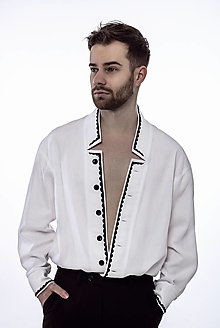 Pánske oblečenie - Biela oversize košeľa - nová kolekcia - 16512940_