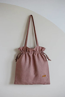 Iné tašky - Ľanová taška (Ružová) - 16512191_