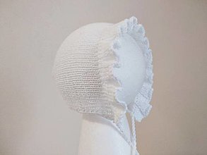 Detské čiapky - Čepček s volánikom 100% Cotton - 16512830_