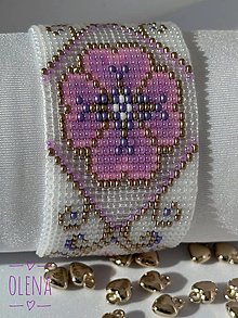 Sady šperkov - Šperky zo seta "Angel" kusový predaj: náhrdelnik, náramok a náušnice, tkane z rokajlových korálok Preciosa, ručná výroba (Náramok) - 16512549_