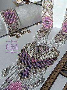 Sady šperkov - Šperky zo seta "Angel" kusový predaj: náhrdelnik, náramok a náušnice, tkane z rokajlových korálok Preciosa, ručná výroba (Náhrdelnik) - 16512582_