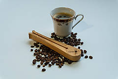 Príbory, varešky, pomôcky - Štipec na kávu s naberačkou - 16512430_