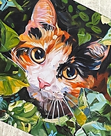 Grafika - Art print Strakatá mačka P0014 - 16511928_