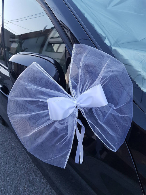 Dekorácie - veľká mašľa na auto rodičov - 16514438_
