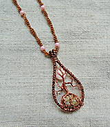 Náhrdelníky - Drôtený náhrdelník Ružový spln - 16513892_