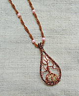 Náhrdelníky - Drôtený náhrdelník Ružový spln - 16513893_