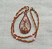 Náhrdelníky - Drôtený náhrdelník Ružový spln - 16513897_