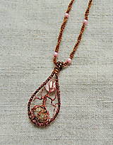 Náhrdelníky - Drôtený náhrdelník Ružový spln - 16513898_