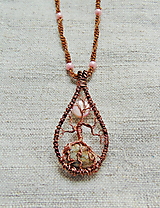 Náhrdelníky - Drôtený náhrdelník Ružový spln - 16513908_