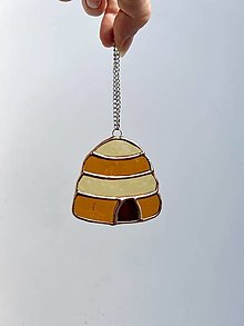 Dekorácie - Vitráž Včelí úľ (Oranžová) - 16513913_