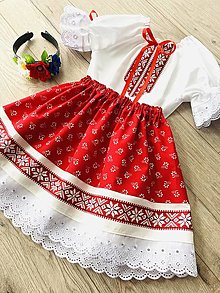 Detské oblečenie - Dievčenský kroj Lenka (v červenom) - 16513642_