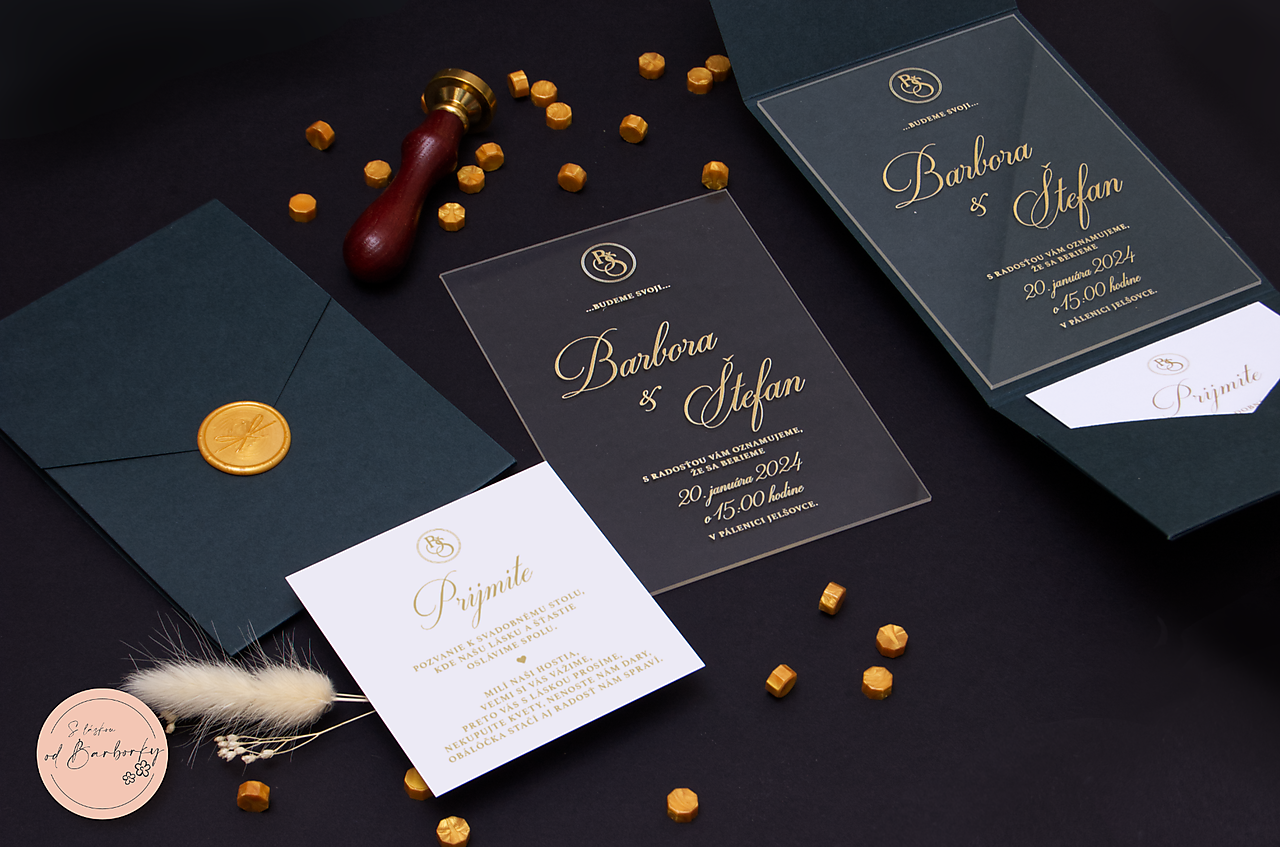 Svadobné oznámenie na akrylátovej doske C#40