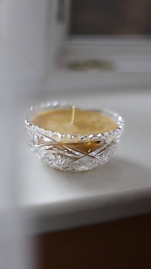 Sviečky - Sviečka vo vintage krištáľovom pohári - 16514203_