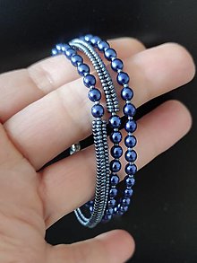 Náramky - Náramok modrý perličkový - 16516204_