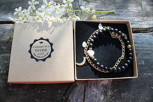 Mesiac Srdce_Náramok + náramok z ocele SET