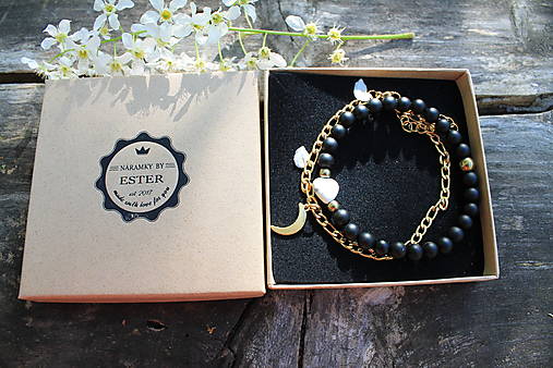 Mesiac Srdce_Náramok + náramok z ocele SET