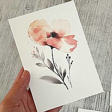Grafika - Pohľadnica Akvarelové kvety C0005 (č.1) - 16515029_