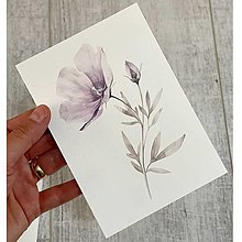 Grafika - Pohľadnica Akvarelové kvety C0005 (č.3) - 16515032_
