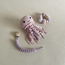 Hračky - Morský set s medúzou a chobotnicou / ružovo-fialový (3 hračky) - 16518374_