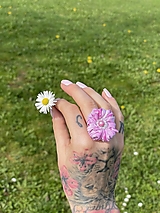 Prstene - Prstienok z maľovaného hodvábu-Ružovo biely - 16518113_