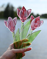 Dekorácie - Ružový sklenený tulipán - 16517258_