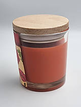 Sviečky - Milovanej babičke - sójová sviečka v skle s dreveným viečkom, 205 ml - 16517314_