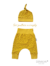 Detské oblečenie - Set pudláče a čiapka kolekcia Scandinavia mustard - 16522222_