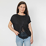 Topy, tričká, tielka - Čierny top /tričko so sieťovinou - 16521101_