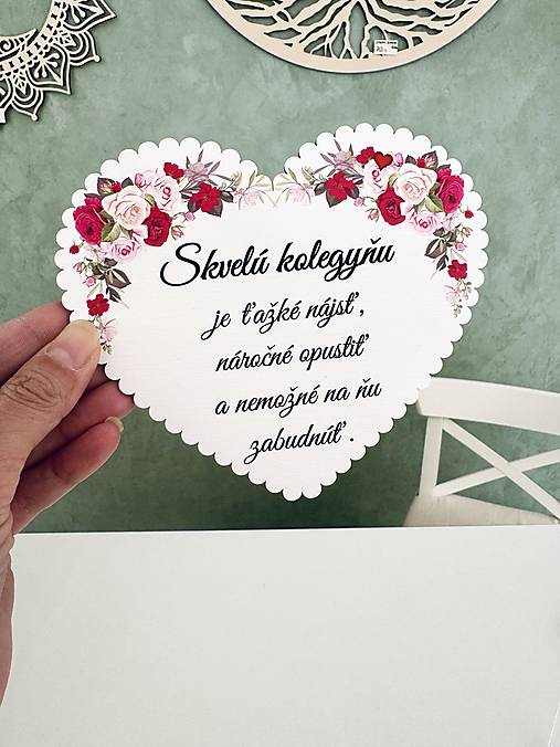 Dekorácie - Srdce pre kolegyňu - 16520479_