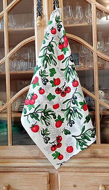 Úžitkový textil - Set 2 kuchynských utierok v darčekovom balení  (Rajčinky) - 16521797_