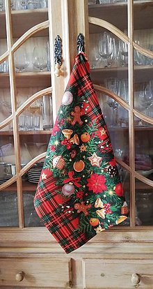 Úžitkový textil - Set 2 kuchynských utierok v darčekovom balení  (Vianočné káro) - 16521818_