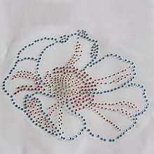 Galantéria - Flitrová aplikácia kvet 18x16 cm (1ks) - 16521150_
