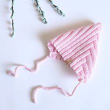 Detské čiapky - PiXie ružovučký merino čepček škriatok 6-12 mesiacov - 16520218_