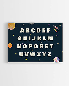 Grafika - Náučný plagát - Vesmírna abeceda pre najmenších - 16520680_