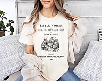 Topy, tričká, tielka - Oversized Literárne Tričko Malé Ženy - Krémové - 16521901_