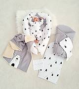 Detský textil - Hniezdo pre bábätko Scandinavia biela a čierne stromy - 16523814_