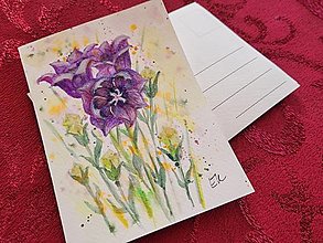 Papiernictvo - Maľovaná pohľadnica - Zvončeky - 16523880_
