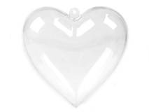 Iný materiál - Plastové srdce, otvárateľné, dvojdielne, 8 cm - 16523981_