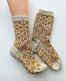 Ponožky, pančuchy, obuv - Ponožky kvetnaté - 16525002_