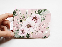 Peňaženky - Peňaženka/dokladovka - Ružové kvety - 16524087_