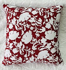 Úžitkový textil - Vankúš -  červené kvety - 16524753_