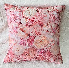 Úžitkový textil - Vankúš -  ružové kvety - 16524791_
