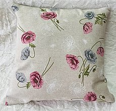 Úžitkový textil - Vankúš - ružové maky - 16525279_