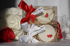 Darčeky pre svadobčanov - Mini dekoračné tanieriky so srdiečkami - 16523597_