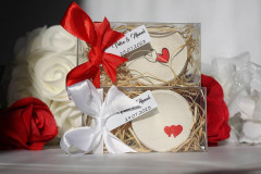 Darčeky pre svadobčanov - Mini dekoračné tanieriky so srdiečkami - 16523598_